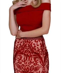 Nox Anabel - E664 Two Piece Crystal Beaded Embroidered Fitted Dress