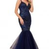 Nox Anabel - H399 Crisscross Back Beaded Trumpet Gown