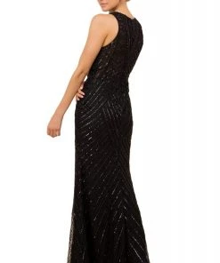 Nox Anabel - H404 Embellished Jewel Neck Sheath Dress Formal Gowns