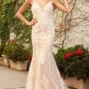 Nox Anabel - H494 Spaghetti Strapped Embroidered Gown Formal Gowns 1 Nox Anabel - H494 Spaghetti Strapped Embroidered Gown Formal Gowns