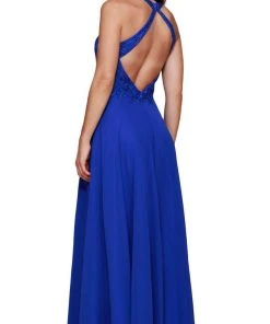 Nox Anabel - J117 Embroidered Halter Chiffon A-line Dress 13 Nox Anabel - J117 Embroidered Halter Chiffon A-line Dress