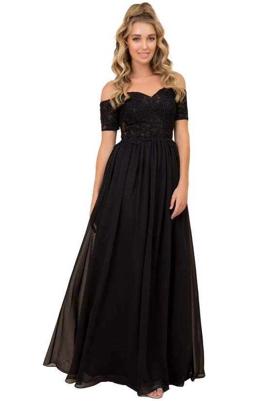 Nox Anabel - Lace Embroidered Sweetheart Notch A-Line Dress A061 - 1 Pc Black In Size L Available Formal Gowns 3 Nox Anabel - Lace Embroidered Sweetheart Notch A-Line Dress A061 - 1 Pc Black In Size L Available Formal Gowns