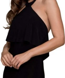 Nox Anabel - Q132 Halter Neck Trumpet Dress With Sweep Train