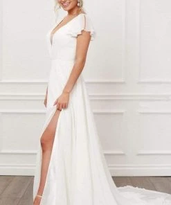 Formal Gowns Nox Anabel - R471 V Neck Soft Flowy A-line Dress