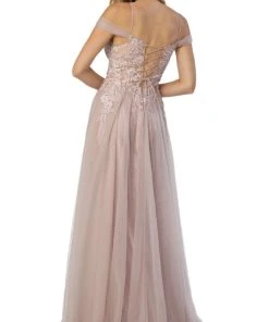 Nox Anabel - S265 Embroidered Off-Shoulder A-line Dress Formal Gowns 8 Nox Anabel - S265 Embroidered Off-Shoulder A-line Dress Formal Gowns