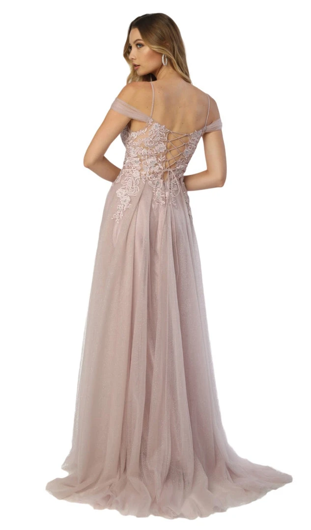 Nox Anabel - S265 Embroidered Off-Shoulder A-line Dress Formal Gowns 4 Nox Anabel - S265 Embroidered Off-Shoulder A-line Dress Formal Gowns