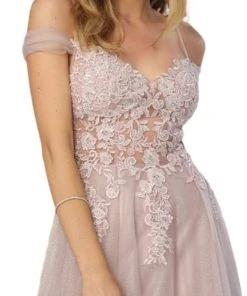 Nox Anabel - S265 Embroidered Off-Shoulder A-line Dress Formal Gowns 9 Nox Anabel - S265 Embroidered Off-Shoulder A-line Dress Formal Gowns