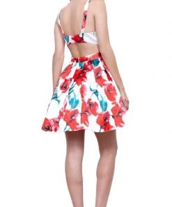 Nox Anabel - Stunning Bateau Floral A-Line Cocktail Dress 6280 - 1 Pc Floral Patterns In Size XL Available