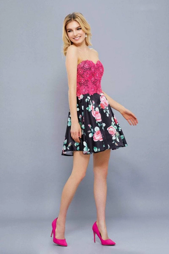 Cocktail Dresses Nox Anabel Two-Piece Lace Corset Floral Cocktail Dress 6270 - 1 Pc. Floral Patterns In Size XS Available 4 Cocktail Dresses Nox Anabel Two-Piece Lace Corset Floral Cocktail Dress 6270 - 1 Pc. Floral Patterns In Size XS Available