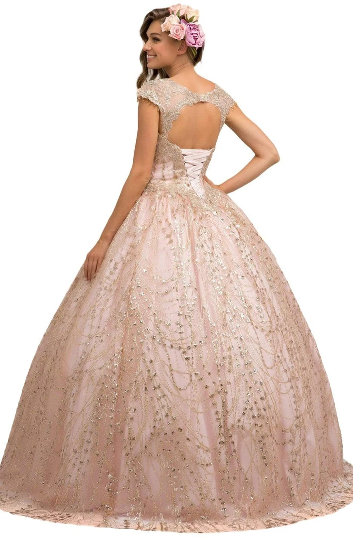 Formal Gowns Nox Anabel - U803 Sequin Embellished V-Neck Ballgown 4 Formal Gowns Nox Anabel - U803 Sequin Embellished V-Neck Ballgown