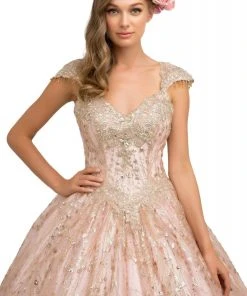 Formal Gowns Nox Anabel - U803 Sequin Embellished V-Neck Ballgown 7 Formal Gowns Nox Anabel - U803 Sequin Embellished V-Neck Ballgown