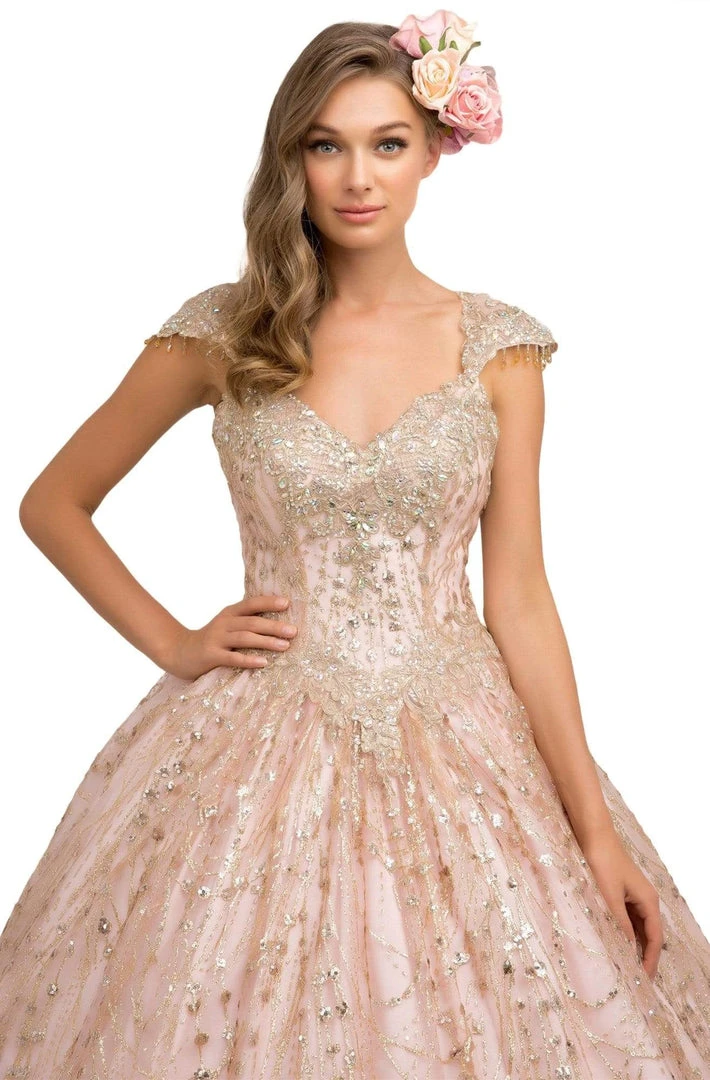 Formal Gowns Nox Anabel - U803 Sequin Embellished V-Neck Ballgown 5 Formal Gowns Nox Anabel - U803 Sequin Embellished V-Neck Ballgown