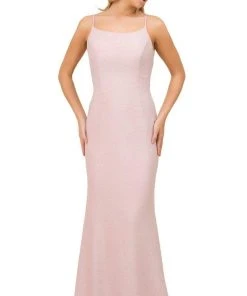 Formal Gowns Nox Anabel - Wide Scoop Fitted Sheath Evening Dress C307 - 1 Pc Rose In Size 4 Available