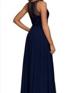 Formal Gowns Nox Anabel - Y009 Jeweled Lace Bodice Chiffon A-Line Evening Gown 9 Formal Gowns Nox Anabel - Y009 Jeweled Lace Bodice Chiffon A-Line Evening Gown