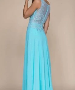 Formal Gowns Nox Anabel - Y100 Gilded Illusion Scoop Chiffon A-line Dress