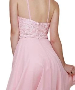 Nox Anabel - Y629 Embellished Illusion Halter Chiffon A-line Dress 9 Nox Anabel - Y629 Embellished Illusion Halter Chiffon A-line Dress