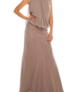 Odrella - 1321 Beaded Halter A-Line Dress Formal Gowns