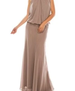 Odrella - 1321 Beaded Halter A-Line Dress Formal Gowns