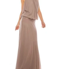 Odrella - 1321 Beaded Halter A-Line Dress Formal Gowns