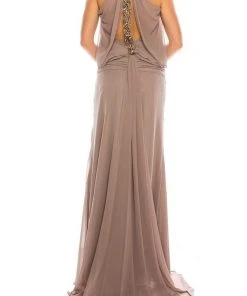 Odrella - 1321 Beaded Halter A-Line Dress Formal Gowns