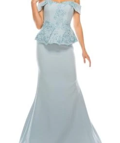 Formal Gowns Odrella - 4617 Appliqued Peplum Accented Trumpet Gown 9 Formal Gowns Odrella - 4617 Appliqued Peplum Accented Trumpet Gown