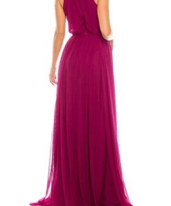 Odrella - 4744 Bedazzled Halter Neck A-line Dress