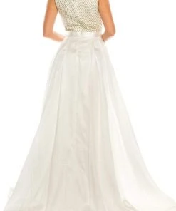 Odrella - 4747 Surplice Glitter Lattice Bodice A-Line Gown