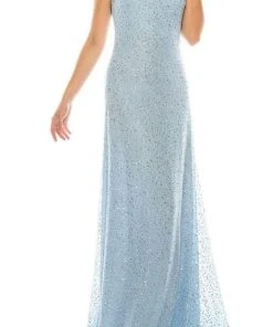 Odrella - 4757 Illusion Off Shoulder Glitter Mesh A-Line Gown 14 Odrella - 4757 Illusion Off Shoulder Glitter Mesh A-Line Gown