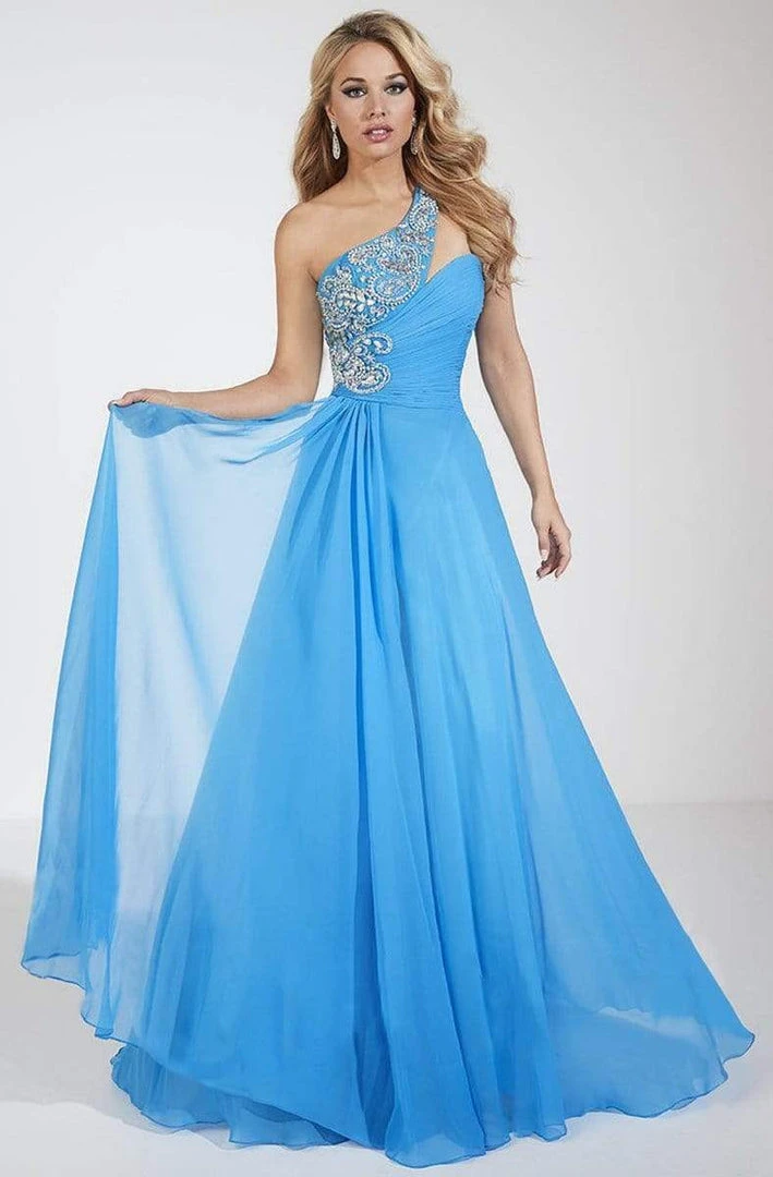 Panoply - 14622 Glittering Rhinestones And Beads Embellished One Shoulder Silky Chiffon Long Gown 3 Panoply - 14622 Glittering Rhinestones And Beads Embellished One Shoulder Silky Chiffon Long Gown
