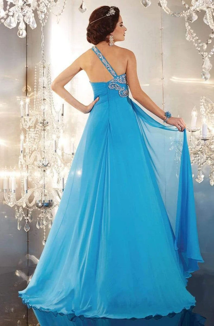Panoply - 14622 Glittering Rhinestones And Beads Embellished One Shoulder Silky Chiffon Long Gown 4 Panoply - 14622 Glittering Rhinestones And Beads Embellished One Shoulder Silky Chiffon Long Gown