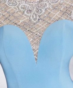 Formal Gowns Panoply - 14780 Embellished Bateau Neck Matte Jersey Trumpet Dress