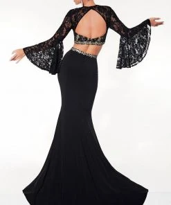 Panoply - 14844 Two-Piece Sultry Bell Sleeved Lace Trumpet Gown Formal Gowns 5 Panoply - 14844 Two-Piece Sultry Bell Sleeved Lace Trumpet Gown Formal Gowns