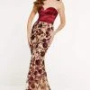 Panoply - 14884 Floral Strapless Fitted Evening Gown Formal Gowns