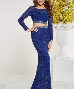 Panoply - 14894 Two Piece Fitted Long Sleeves Evening Dress Formal Gowns