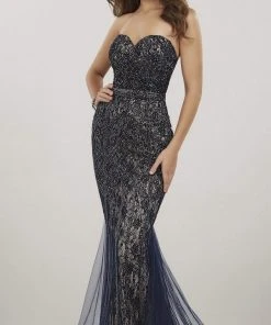 Formal Gowns Panoply - 14930 Beaded Lace Sweetheart Trumpet Dress