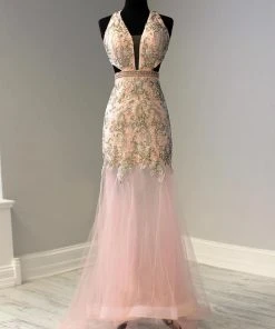 Panoply - 14964 Beaded Lace Halter V-neck Tulle Mermaid Dress Formal Gowns 9 Panoply - 14964 Beaded Lace Halter V-neck Tulle Mermaid Dress Formal Gowns