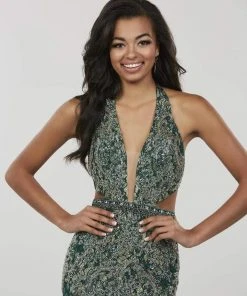 Panoply - 14964 Beaded Lace Halter V-neck Tulle Mermaid Dress Formal Gowns 8 Panoply - 14964 Beaded Lace Halter V-neck Tulle Mermaid Dress Formal Gowns