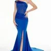 Panoply - Off Shoulder Fit And Flare Gown With Slit 14062 - 1 Pc Royal In Size 8 Available
