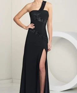 Paris Prom By Mon Cheri - 116711 Long Dress In Black Royal Blue Formal Gowns