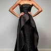 Park 108 - Beaded Strapless Overskirt Evening Dress M345 - 1 Pc Black In Size 12 Available Plus Size Dresses