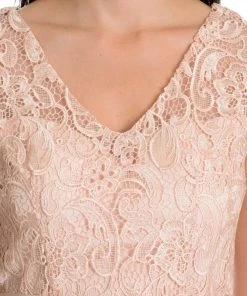 Formal Gowns Patra - 13654 Lace Embellished V-Neck Chiffon Dress 8 Formal Gowns Patra - 13654 Lace Embellished V-Neck Chiffon Dress