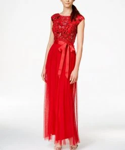 Formal Gowns Patra - Embellished Bateau Neck A-Line Dress 13837