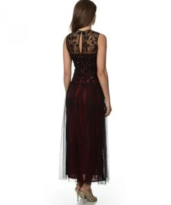 Formal Gowns Patra - Sleeveless Sequined Bodies Long Dress 12662 5 Formal Gowns Patra - Sleeveless Sequined Bodies Long Dress 12662