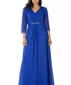 Poly USA - 7770 Sleeveless V Neck Chiffon Dress With Bolero Jacket Formal Gowns