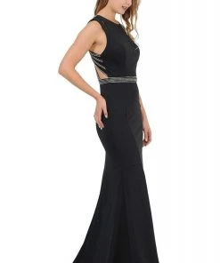 Poly USA - 8230 Beaded Strappy Scoop Trumpet Dress 13 Poly USA - 8230 Beaded Strappy Scoop Trumpet Dress