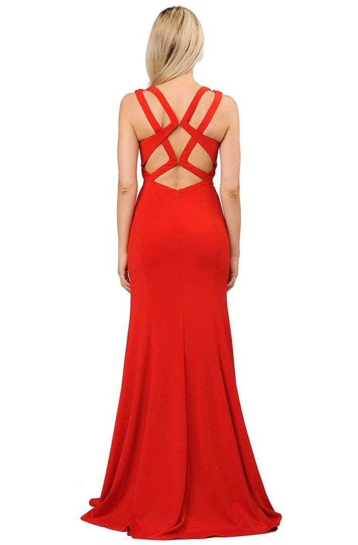 Poly USA - 8230 Beaded Strappy Scoop Trumpet Dress 6 Poly USA - 8230 Beaded Strappy Scoop Trumpet Dress