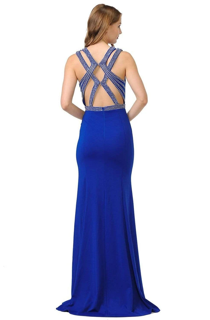 Poly USA - 8230 Beaded Strappy Scoop Trumpet Dress 4 Poly USA - 8230 Beaded Strappy Scoop Trumpet Dress