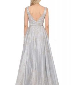 Poly USA - 8338 Glitter Embellished Long A-Line Dress Formal Gowns