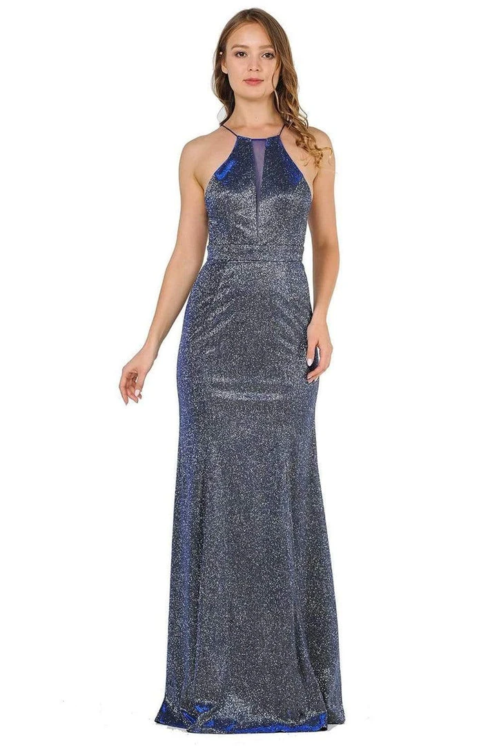 Poly USA - 8382 Glitter Halter Trumpet Evening Dress Formal Gowns 6 Poly USA - 8382 Glitter Halter Trumpet Evening Dress Formal Gowns