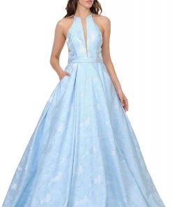 Poly USA - 8402 Sleeveless Halter Neck Ballgown Formal Gowns